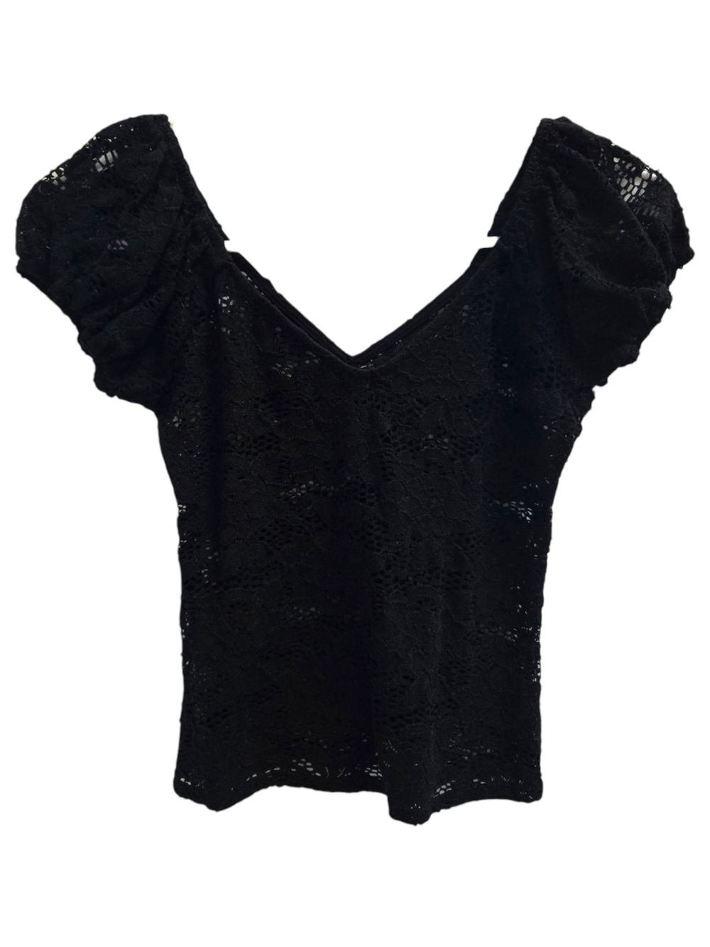 Forever 21 Black Lace V-Neck Crop Top